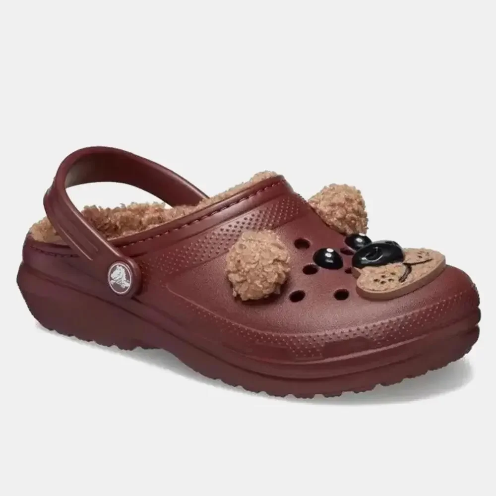 Crocs Classic Lined I AM Brown Bear 210019-2FL Clogs Toddler Casual Shoes NIN253